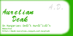 aurelian deak business card